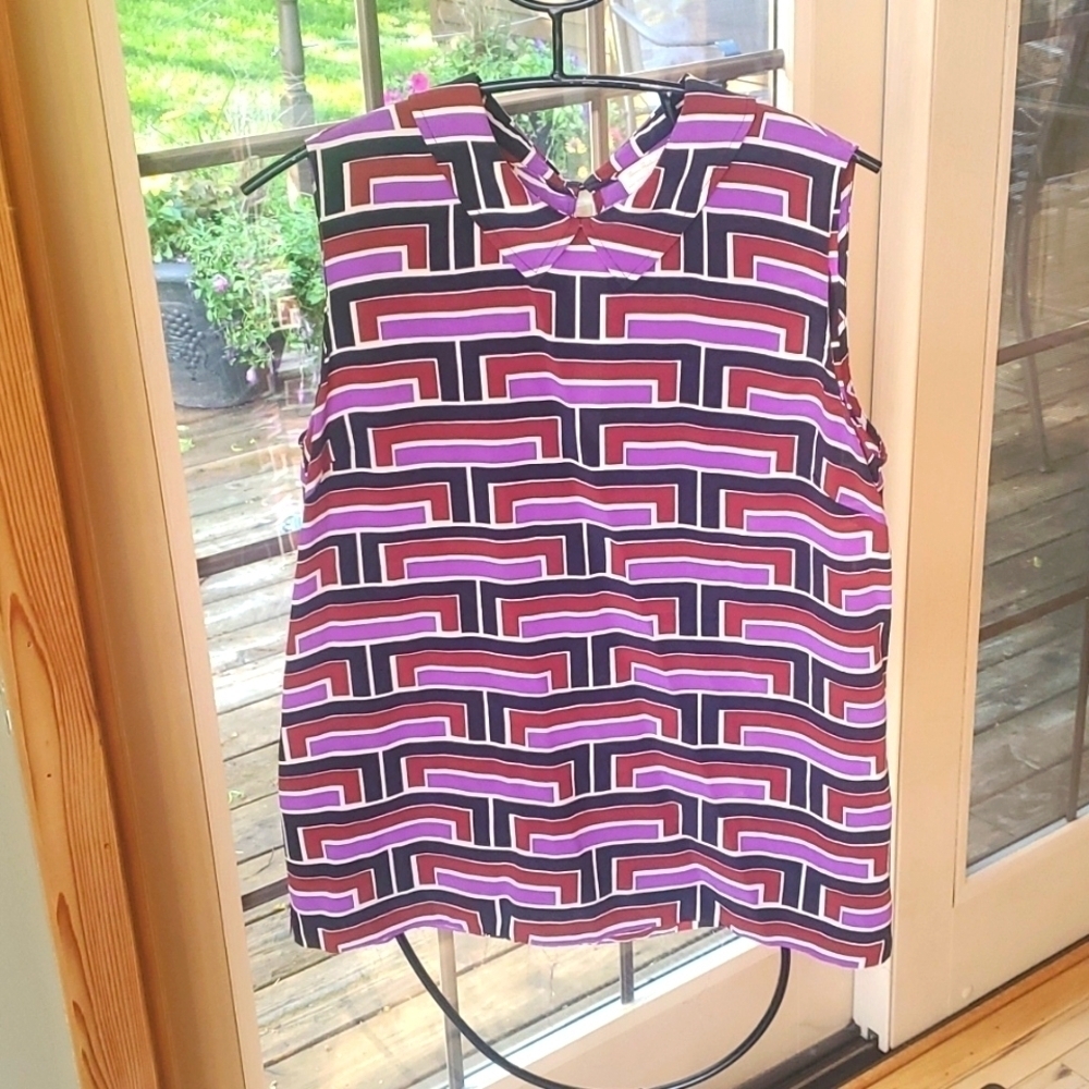 Kate Spade NY Florence Broadhurst Milan 100% Silk Sleeveless Sz. 10 Blouse